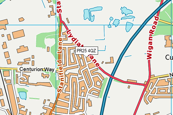 PR25 4QZ map - OS VectorMap District (Ordnance Survey)