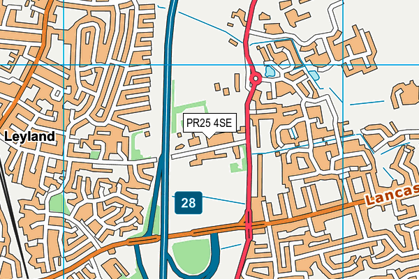 Roselyn House School map (PR25 4SE) - OS VectorMap District (Ordnance Survey)