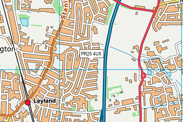 PR25 4UX map - OS VectorMap District (Ordnance Survey)