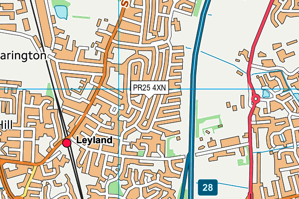 PR25 4XN map - OS VectorMap District (Ordnance Survey)