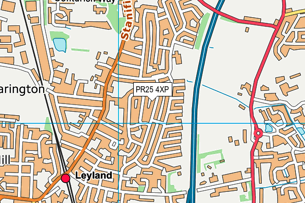 PR25 4XP map - OS VectorMap District (Ordnance Survey)