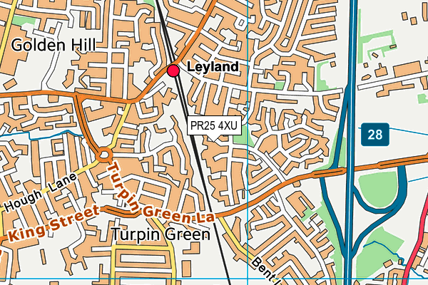 PR25 4XU map - OS VectorMap District (Ordnance Survey)