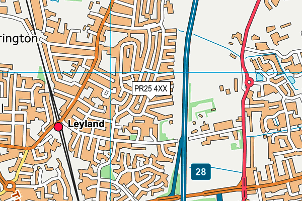 PR25 4XX map - OS VectorMap District (Ordnance Survey)