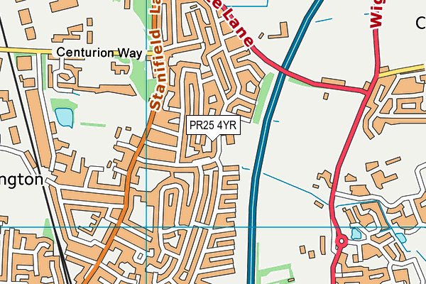 Lever House Primary School map (PR25 4YR) - OS VectorMap District (Ordnance Survey)