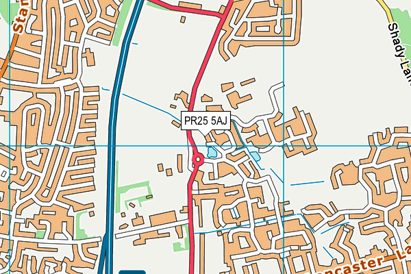 PR25 5AJ map - OS VectorMap District (Ordnance Survey)