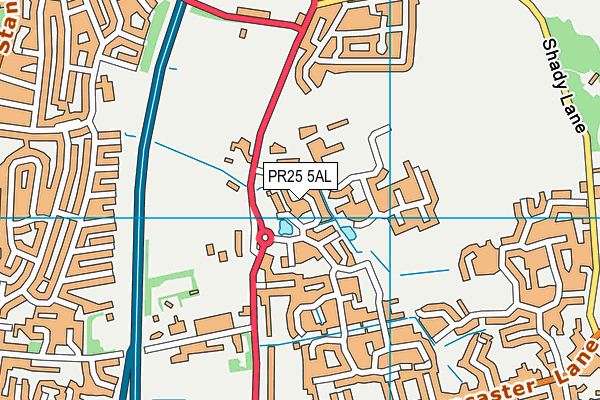 PR25 5AL map - OS VectorMap District (Ordnance Survey)