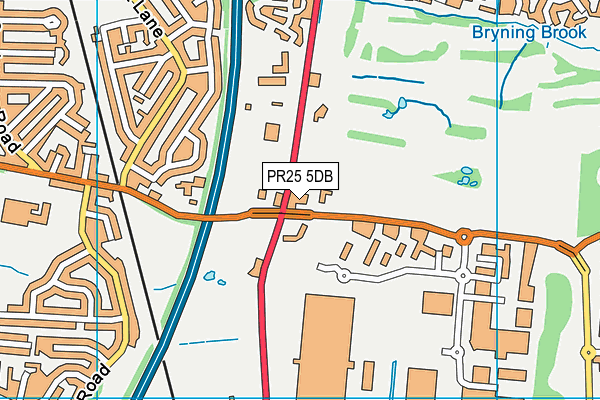 PR25 5DB map - OS VectorMap District (Ordnance Survey)