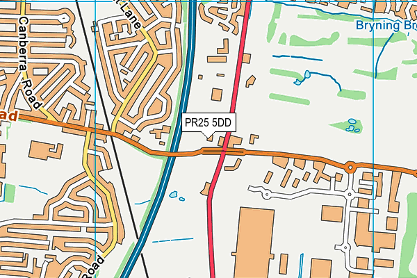 PR25 5DD map - OS VectorMap District (Ordnance Survey)