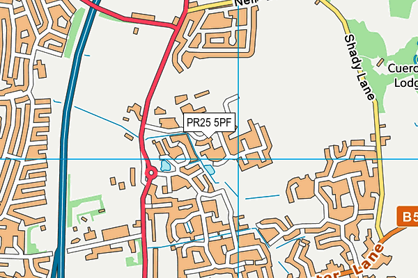 PR25 5PF map - OS VectorMap District (Ordnance Survey)