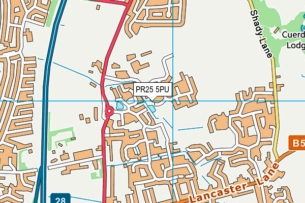 PR25 5PU map - OS VectorMap District (Ordnance Survey)
