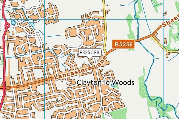 PR25 5RB map - OS VectorMap District (Ordnance Survey)