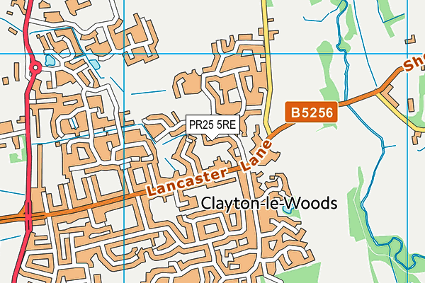 PR25 5RE map - OS VectorMap District (Ordnance Survey)