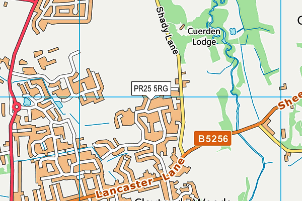 PR25 5RG map - OS VectorMap District (Ordnance Survey)