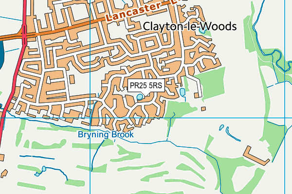 PR25 5RS map - OS VectorMap District (Ordnance Survey)