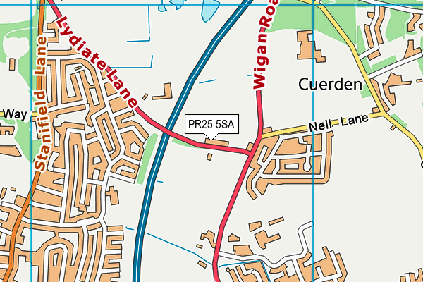 PR25 5SA map - OS VectorMap District (Ordnance Survey)