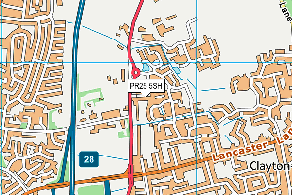 PR25 5SH map - OS VectorMap District (Ordnance Survey)
