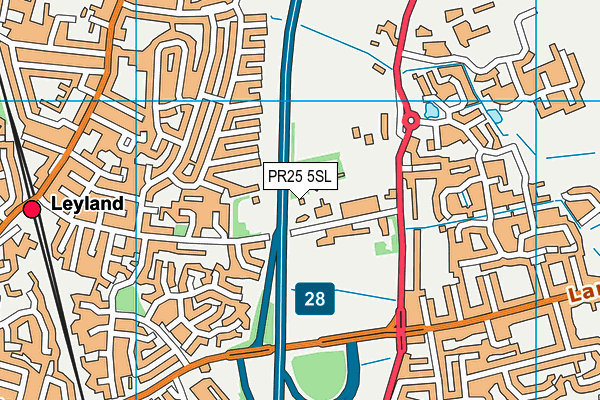 PR25 5SL map - OS VectorMap District (Ordnance Survey)