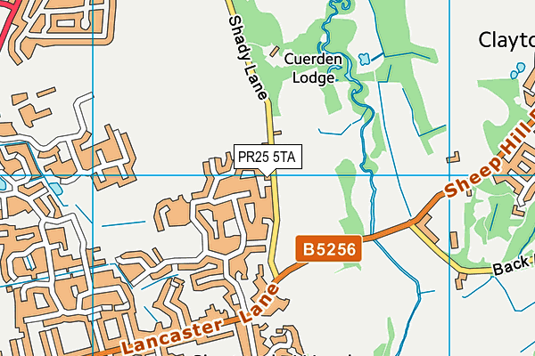 PR25 5TA map - OS VectorMap District (Ordnance Survey)