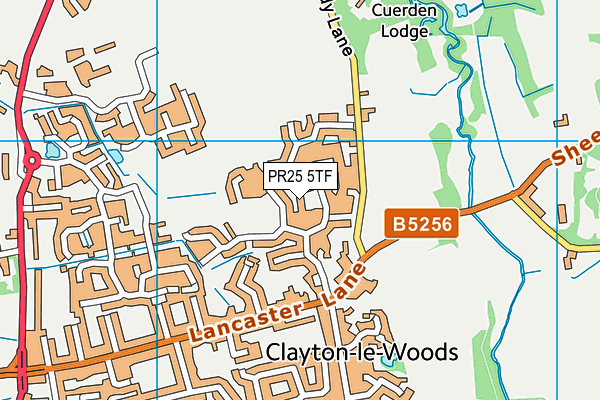 PR25 5TF map - OS VectorMap District (Ordnance Survey)