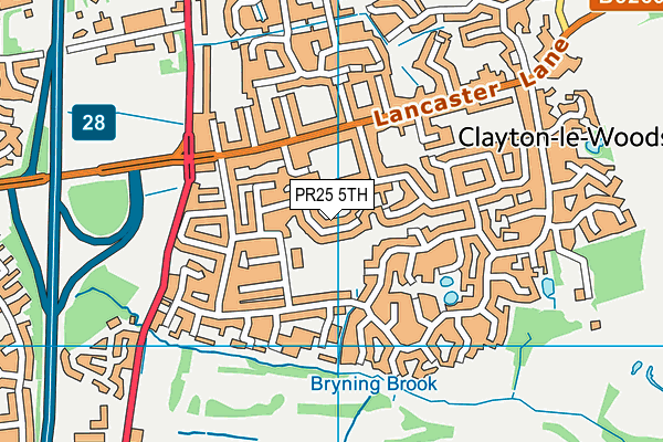 PR25 5TH map - OS VectorMap District (Ordnance Survey)