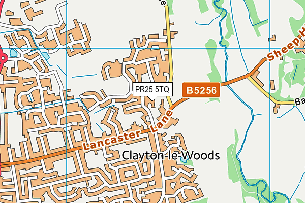 PR25 5TQ map - OS VectorMap District (Ordnance Survey)