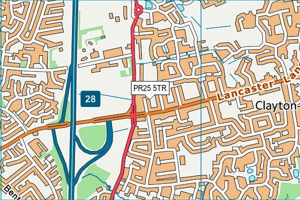 PR25 5TR map - OS VectorMap District (Ordnance Survey)