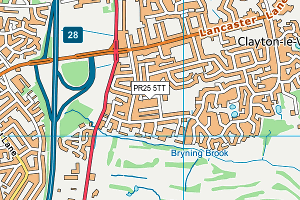 Lancaster Lane Community Primary School map (PR25 5TT) - OS VectorMap District (Ordnance Survey)