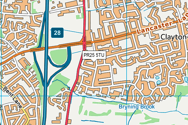 PR25 5TU map - OS VectorMap District (Ordnance Survey)