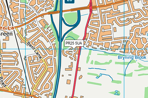 PR25 5UA map - OS VectorMap District (Ordnance Survey)