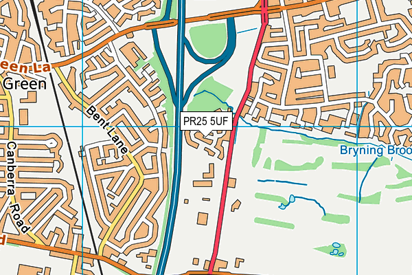 PR25 5UF map - OS VectorMap District (Ordnance Survey)