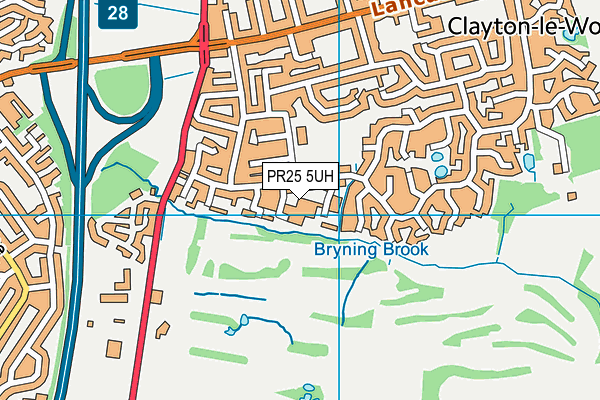 PR25 5UH map - OS VectorMap District (Ordnance Survey)