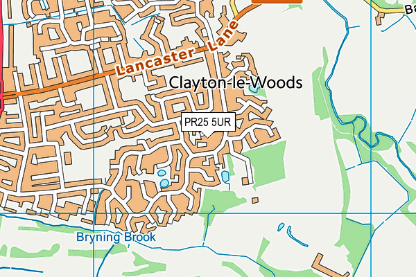 PR25 5UR map - OS VectorMap District (Ordnance Survey)