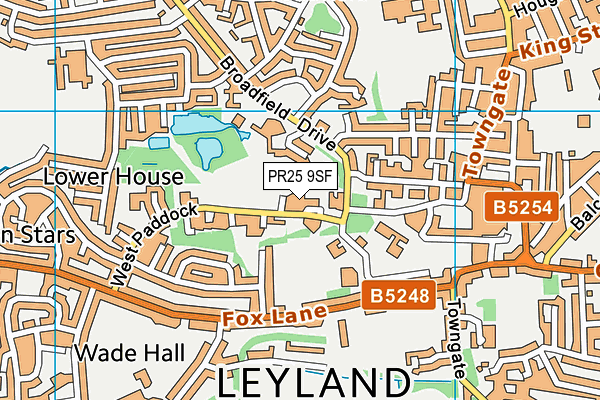 PR25 9SF map - OS VectorMap District (Ordnance Survey)