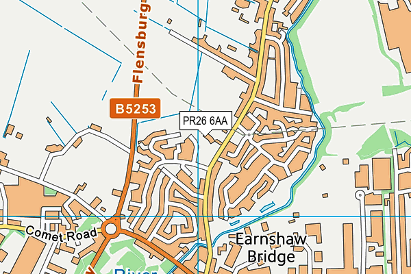 PR26 6AA map - OS VectorMap District (Ordnance Survey)