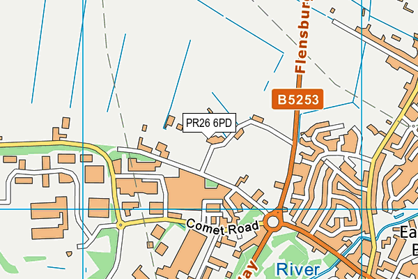 PR26 6PD map - OS VectorMap District (Ordnance Survey)