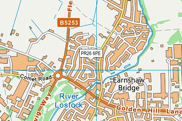 PR26 6PE map - OS VectorMap District (Ordnance Survey)