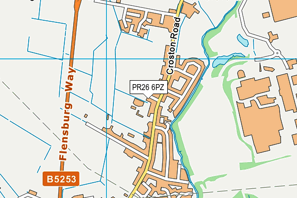 PR26 6PZ map - OS VectorMap District (Ordnance Survey)