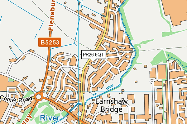 PR26 6QT map - OS VectorMap District (Ordnance Survey)
