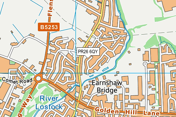 PR26 6QY map - OS VectorMap District (Ordnance Survey)