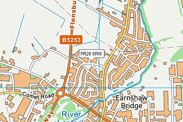 PR26 6RW map - OS VectorMap District (Ordnance Survey)