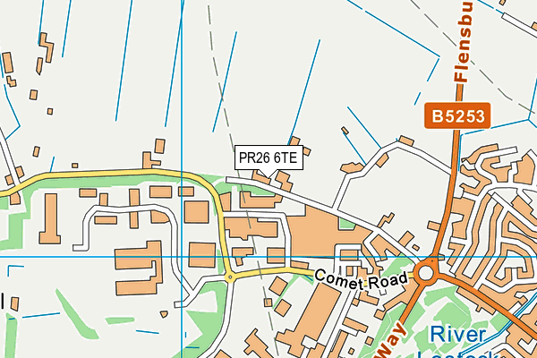 PR26 6TE map - OS VectorMap District (Ordnance Survey)