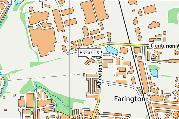 PR26 6TX map - OS VectorMap District (Ordnance Survey)