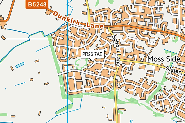 PR26 7AE map - OS VectorMap District (Ordnance Survey)