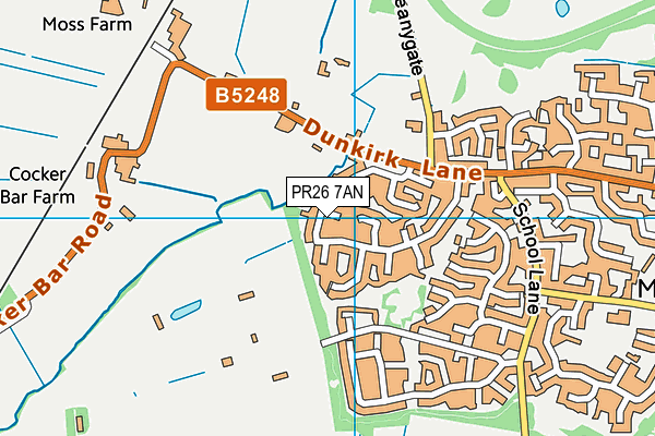 PR26 7AN map - OS VectorMap District (Ordnance Survey)