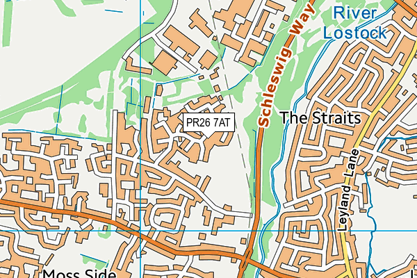 PR26 7AT map - OS VectorMap District (Ordnance Survey)