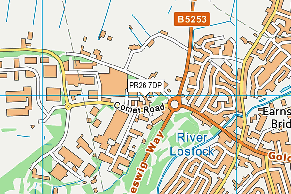 PR26 7DP map - OS VectorMap District (Ordnance Survey)