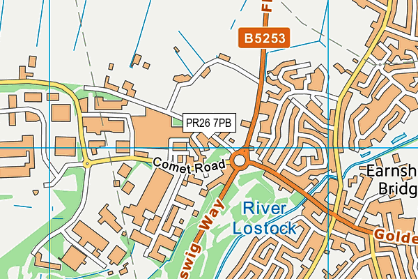 PR26 7PB map - OS VectorMap District (Ordnance Survey)