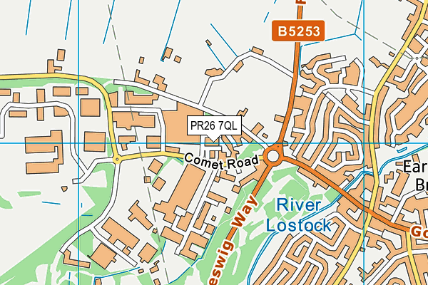 PR26 7QL map - OS VectorMap District (Ordnance Survey)