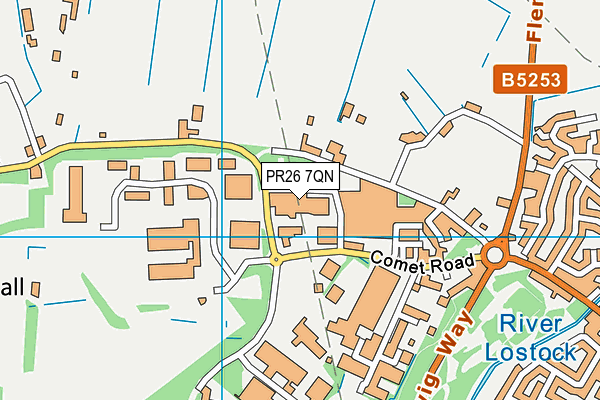 PR26 7QN map - OS VectorMap District (Ordnance Survey)
