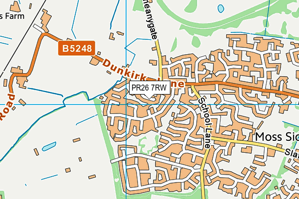 PR26 7RW map - OS VectorMap District (Ordnance Survey)
